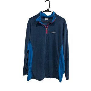 Columbia Mens Navy Blue Fleece Pullover Half-Zip Jacket Sz XL